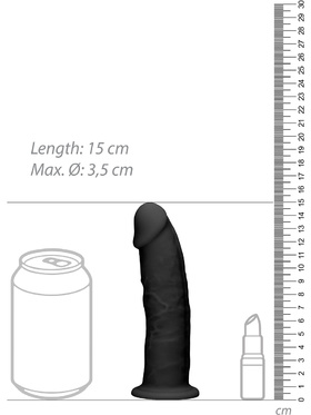 RealRock Ultra: Silicone Dildo / Dual Density, 15 cm, svart