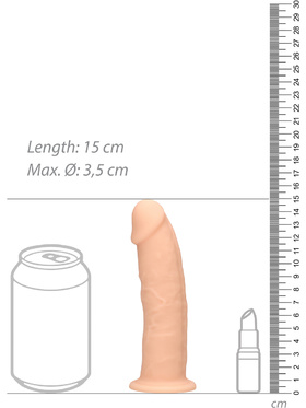 RealRock Ultra: Silicone Dildo / Dual Density, 15 cm, lys