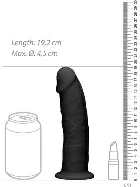 RealRock Ultra: Silicone Dildo / Dual Density, 19 cm, svart