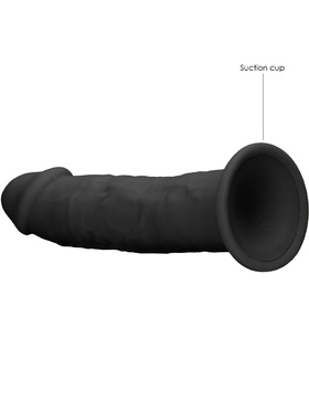 RealRock Ultra: Silicone Dildo / Dual Density, 19 cm, svart