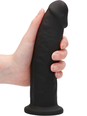 RealRock Ultra: Silicone Dildo / Dual Density, 19 cm, svart