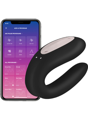 Satisfyer Connect: Double Joy, Partner Vibrator, svart