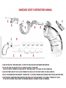 ManCage: Model 06, 14 cm, gjennomsiktig