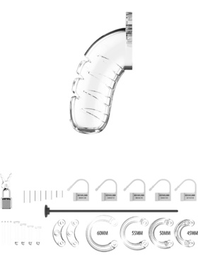 ManCage: Model 16 with Urethal Sounding, 11.5 cm, gjennomsiktig