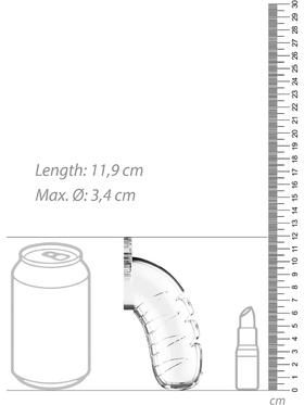 ManCage: Model 16 with Urethal Sounding, 11.5 cm, gjennomsiktig