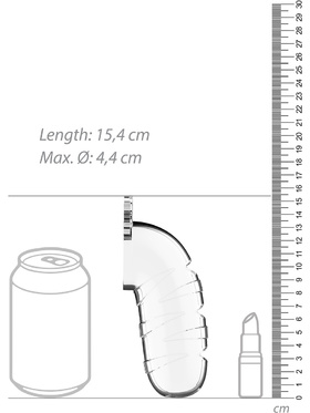 ManCage: Model 17 with Urethal Sounding, 14 cm, gjennomsiktig