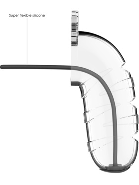 ManCage: Model 17 with Urethal Sounding, 14 cm, gjennomsiktig