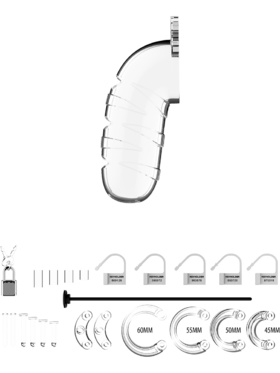 ManCage: Model 17 with Urethal Sounding, 14 cm, gjennomsiktig