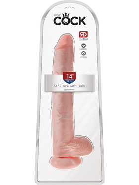 King Cock: Cock with Balls, 38 cm, lys