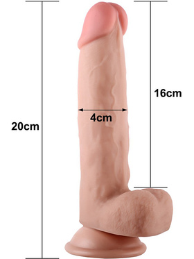 LoveToy: Sliding-Skin Dildo, 20 cm, lys