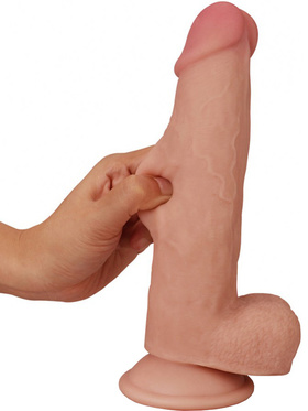 LoveToy: Sliding-Skin Dildo, 20 cm, lys