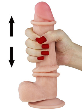 LoveToy: Sliding-Skin Dildo, 20 cm, lys