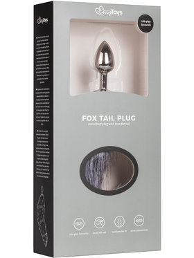 EasyToys: Fox Tail Plug No. 5, small, sølv/grå