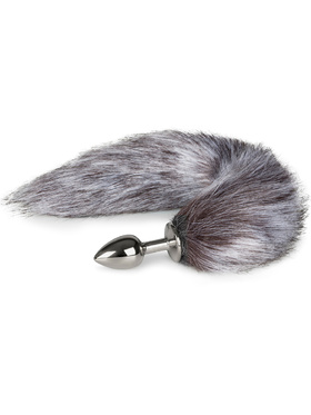 EasyToys: Fox Tail Plug No. 5, small, sølv/grå