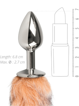 EasyToys: Fox Tail Plug No. 7, small, sølv/brun