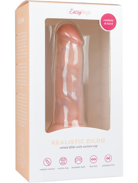 EasyToys: Realistic Dildo with Suction Cup, 15.5 cm, lys