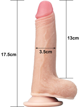 LoveToy: Sliding-Skin Dildo, 17.5 cm, lys