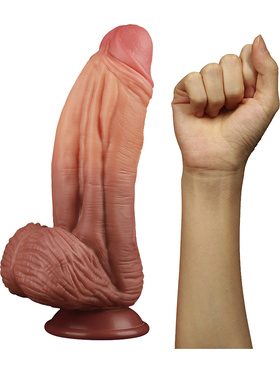 LoveToy: Dual-Layered Silicone Cock, 25 cm, mørk