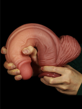 LoveToy: Dual-Layered Silicone Cock, 25 cm, mørk