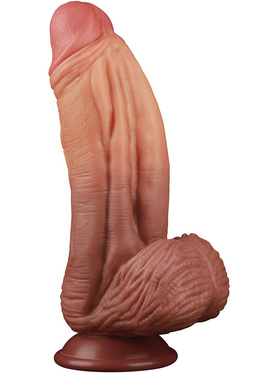 LoveToy: Dual-Layered Silicone Cock, 25 cm, mørk