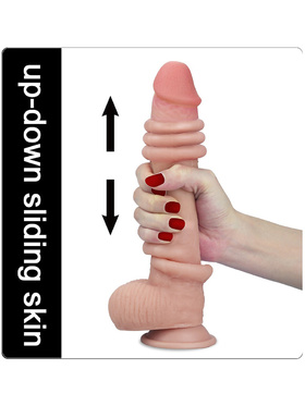 LoveToy: Sliding Skin Dildo, 23 cm, lys