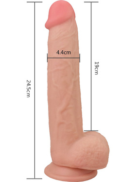 LoveToy: Sliding-Skin Dildo, 24.5 cm, lys