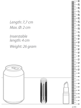 Shots Toys: Rechargeable Bullet, 10 Speed, sølv