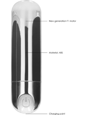 Shots Toys: Rechargeable Bullet, 10 Speed, sølv