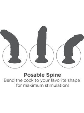 King Cock: Vibrating Cock with Balls, 23 cm, svart