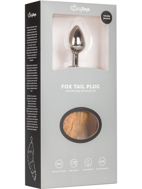 EasyToys: Fox Tail Plug No. 2, medium, sølv/brun