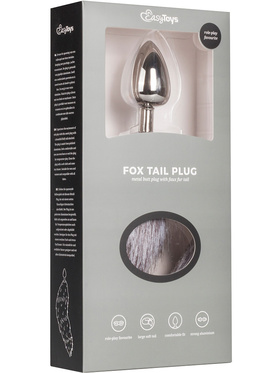 EasyToys: Fox Tail Plug No. 4, large, sølv/grå