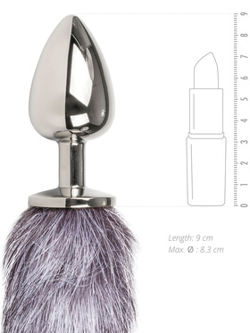 EasyToys: Fox Tail Plug No. 4, large, sølv/grå