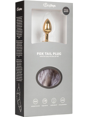 EasyToys: Fox Tail Plug No. 5, small, gull/grå