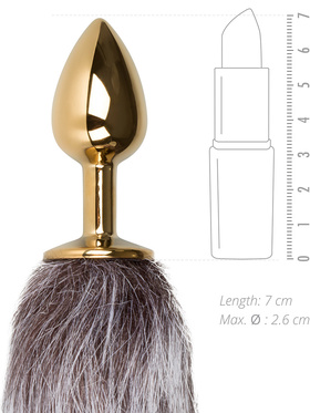 EasyToys: Fox Tail Plug No. 5, small, gull/grå