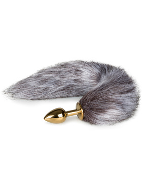 EasyToys: Fox Tail Plug No. 5, small, gull/grå