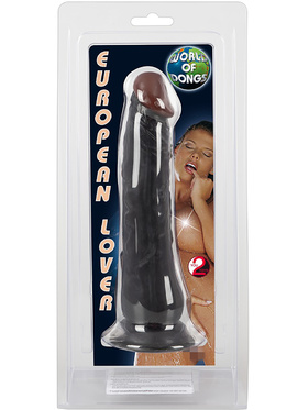 You2Toys: European Lover Black, Realistisk Dong, 23 cm