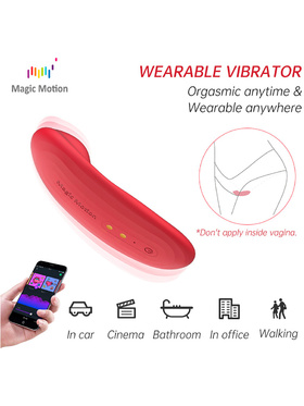 Magic Motion: Nyx, Smart App-Controlled Panty Vibrator, rød