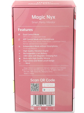 Magic Motion: Nyx, Smart App-Controlled Panty Vibrator, rød