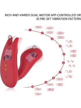 Magic Motion: Umi, Smart Wearable Dual Motor Vibrator, rød