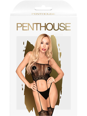 Penthouse: Sex Dealer, 2-in-1 Kroppsstrømpe, svart