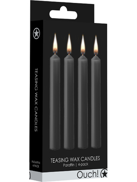 Ouch!: Teasing Wax Candles, 4 stk, svart