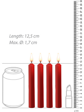 Ouch!: Teasing Wax Candles, 4 stk, rød