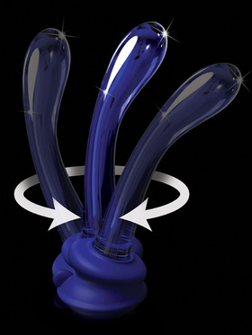 Icicles: No. 89 Glassdildo med Sugekopp, blå