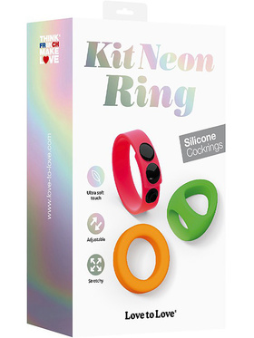 Love to Love: Neon Ring Kit, Sett med 3 Penisringer