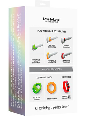 Love to Love: Neon Ring Kit, Sett med 3 Penisringer