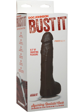 Doc Johnson: Bust It, Squirting Realistic Cock, 21 cm, mørk