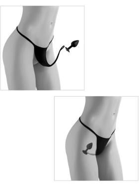 Hookup Panties: Crotchless Secret Gem with Plug, svart