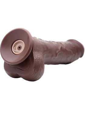 Loadz: Vibrating Squirting Dildo, 22cm, mørk hudtone