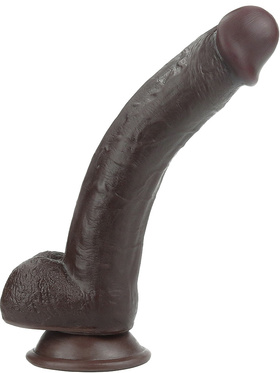 LoveToy: Sliding-Skin Dildo, 24 cm, mørk