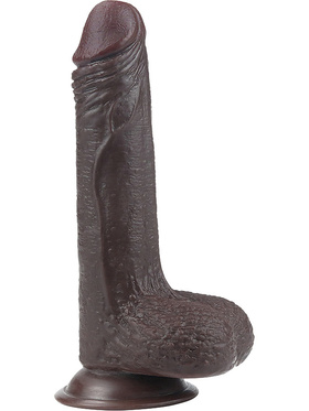 LoveToy: Sliding-Skin Dildo, 17.5 cm, mørk